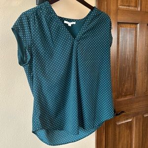 Fun2fun dark green polka dot top